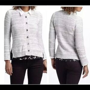 Anthropologie Field Flower Shirting Cardigan